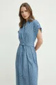 modra Bombažna obleka Lauren Ralph Lauren