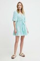 Pepe Jeans sukienka bawełniana DELIA PL953475 turkusowy SS24