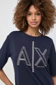 Armani Exchange rochie din bumbac bleumarin 3DYA70.YJ3RZ