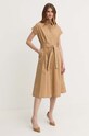 Βαμβακερό φόρεμα Liu Jo MA4158.T3051 μπεζ SS24