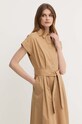 Βαμβακερό φόρεμα Liu Jo μπεζ MA4158.T3051