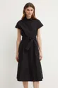 Βαμβακερό φόρεμα Liu Jo μαύρο
