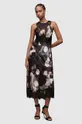 γκρί Φόρεμα από συνδιασμό μεταξιού AllSaints Alula Γυναικεία