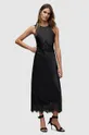 fekete AllSaints selyemkeverékes ruha Alula Női