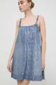 Rifľové šaty Versace Jeans Couture modrá