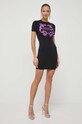 Versace Jeans Couture rochie din bumbac 76HAOG02.CJ02G negru SS24