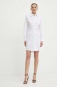 Pinko rochie din bumbac 103737.A1XO alb SS24