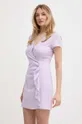 vijolična Lanena obleka Armani Exchange Ženski