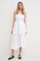 Armani Exchange sukienka bawełniana biały