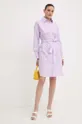 Хлопковое платье Armani Exchange фиолетовой
