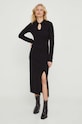 The Kooples rochie FROB28038K negru SS24
