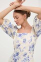 Twinset sukienka lniana niebieski 241TT2423