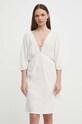 United Colors of Benetton rochie din bumbac 4XEA5V01N bej SS24