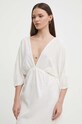 United Colors of Benetton rochie din bumbac 4XEA5V01N bej