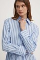 Šaty s prímesou hodvábu Weekend Max Mara 2415221112600 modrá SS24
