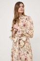 Weekend Max Mara sukienka jedwabna beżowy 2415221132600