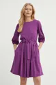 fioletowy Weekend Max Mara sukienka bawełniana Damski