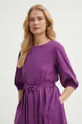 Weekend Max Mara sukienka bawełniana fioletowy