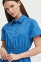 Βαμβακερό φόρεμα United Colors of Benetton μπλε 4NICDV08D