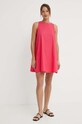 United Colors of Benetton rochie din bumbac 464KDV04X roz SS24