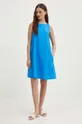 Хлопковое платье United Colors of Benetton голубой