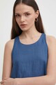 Ľanové šaty United Colors of Benetton 4AGHDV02U modrá SS24