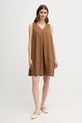 Льняна сукня United Colors of Benetton 4AGHDV07C коричневий SS25