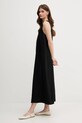 United Colors of Benetton sukienka lniana 4AGHDV07C czarny SS25