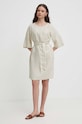 Льняна сукня United Colors of Benetton 4AGHDV07B бежевий SS24