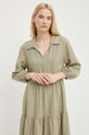 United Colors of Benetton sukienka lniana 4AGHDV07J zielony SS24