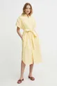 Bombažna obleka Polo Ralph Lauren rumena