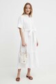 Ľanové šaty Polo Ralph Lauren 211935828 biela SS24
