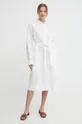 Λινό φόρεμα Polo Ralph Lauren λευκό