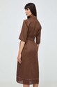 Одежда Льняное платье Max Mara Leisure 2416221028600 коричневый