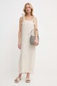 Λινό φόρεμα Max Mara Leisure casual μπεζ 2416221038600