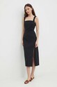 Sisley vestito di lino nero 4YNELV05Q