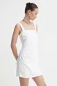 Λινό φόρεμα Abercrombie & Fitch λευκό
