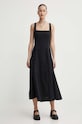 Abercrombie & Fitch sukienka lniana KI159.4068.900 czarny SS24