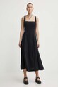 Abercrombie & Fitch sukienka lniana KI159.4068.900 czarny SS24