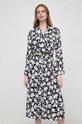MICHAEL Michael Kors sukienka z domieszką jedwabiu MS4825DAUY czarny SS24