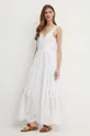 λευκό Βαμβακερό φόρεμα Guess PALMA