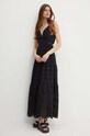Βαμβακερό φόρεμα Guess PALMA μαύρο W4GK46.WG571