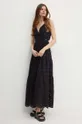 czarny Guess sukienka bawełniana PALMA
