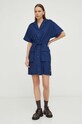 G-Star rochie din bumbac D24348.D309 bleumarin SS24