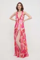 roza Svilena haljina za plažu Guess Ženski