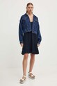 Superdry rochie din bumbac W8011670A.98T bleumarin SS24