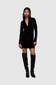 AllSaints sukienka Anya Velvet długi czarny WD289Z