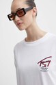 Pamučna haljina Tommy Jeans bijela DW0DW18095
