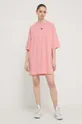 Βαμβακερό φόρεμα Tommy Jeans ροζ