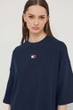 Βαμβακερό φόρεμα Tommy Jeans σκούρο μπλε DW0DW18145